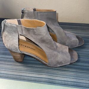 Lucky Brand Slate Blue Suede Booties